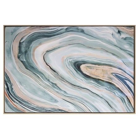 Agate Framed High Gloss Canvas 36"x24" – Threshold™ : Target Throughout Canvas Wall Art At Target (Photo 2 of 15)