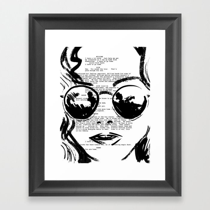 Almost Famous Screenplay Portrait Framed Art Print With Famous Art Framed Prints (View 3 of 15)