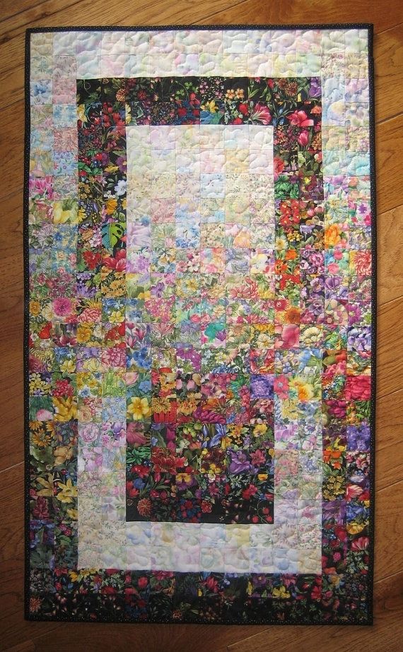 Art Quilt, Garden Window Watercolor Colorwash Fabric Wall Hanging For Handmade Fabric Wall Art (View 3 of 15)