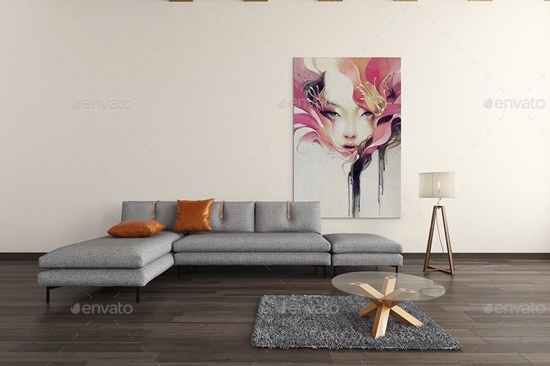 Art Wall Mockups Vol7wutip | Graphicriver With Mockup Canvas Wall Art (Photo 15 of 15)