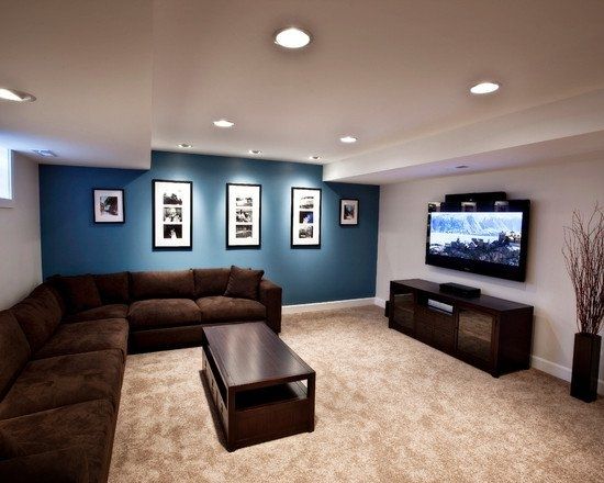 Awesome Basement Remodel Decorating Ideas: Sleek Minimalist Media Pertaining To Wall Accents For Media Room (Photo 9 of 15)