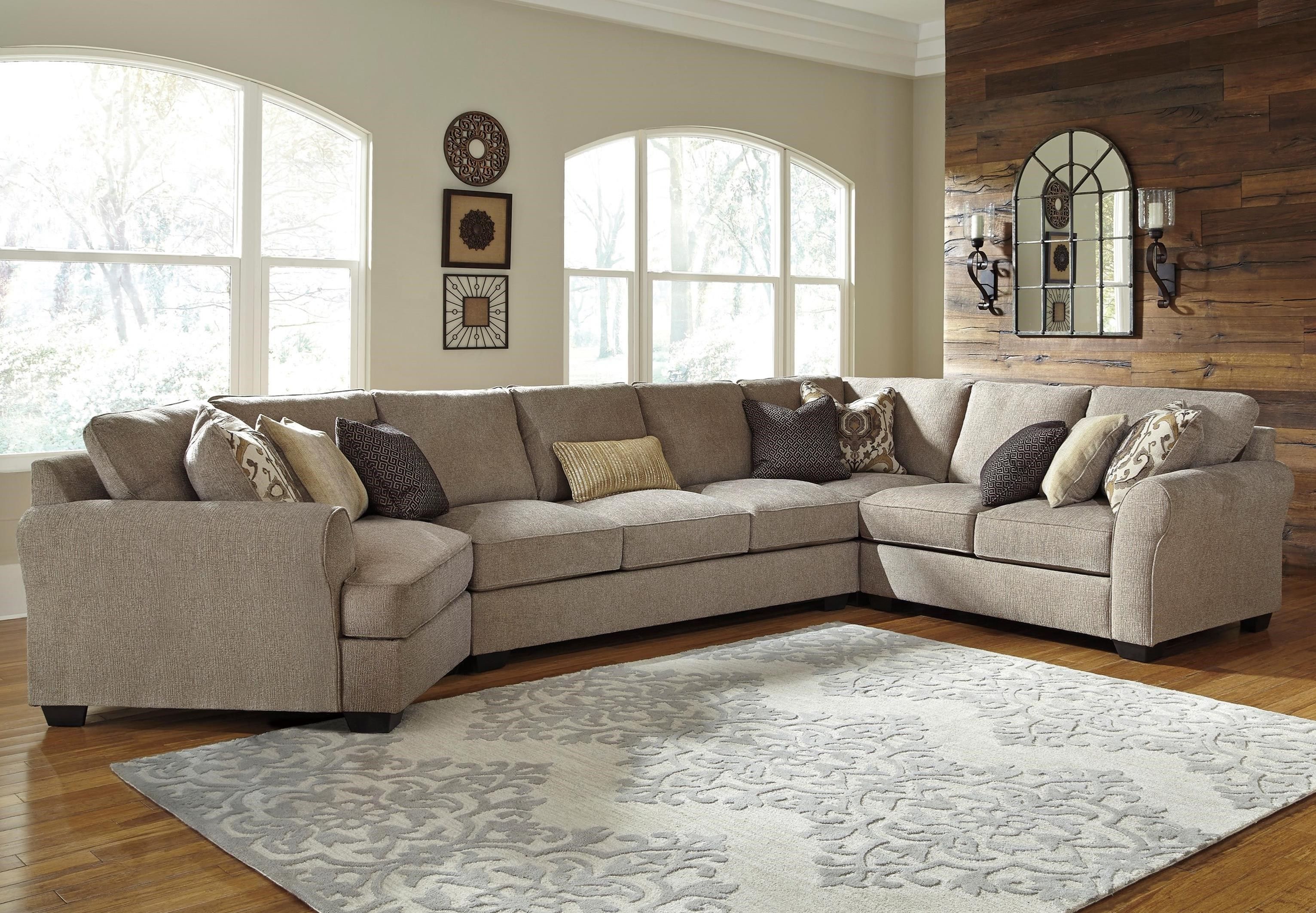 Benchcraft Pantomine 4 Piece Sectional With Left Cuddler & Armless Pertaining To Cuddler Sectional Sofas (View 4 of 10)