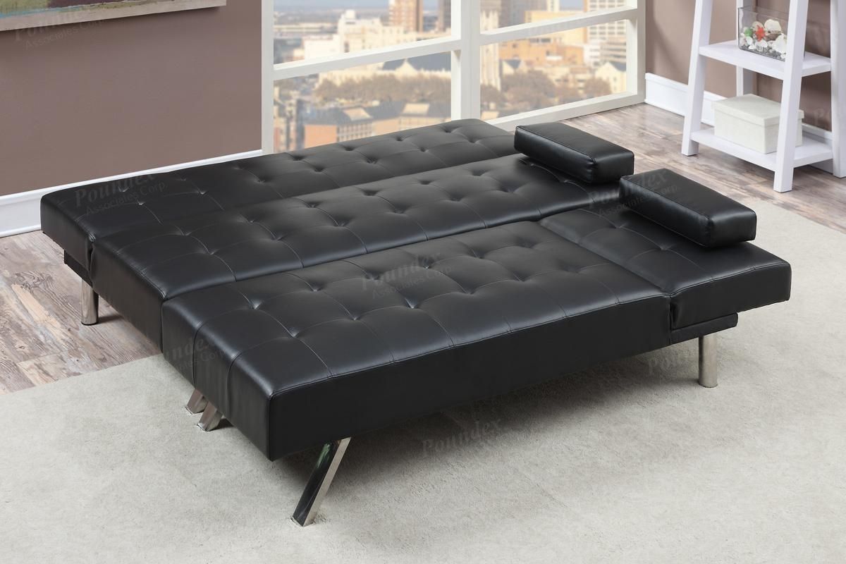 Black Leather Sectional Sofa Bed – Steal A Sofa Furniture Outlet Los Within Black Sectional Sofas (View 2 of 10)
