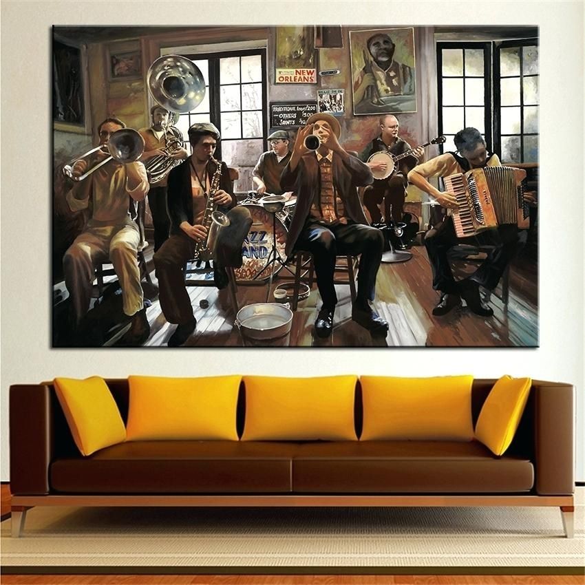Bold Ideas Jazz Wall Art Metal Prints Stickers It Up Themed Band Pertaining To Jazz Canvas Wall Art (Photo 11 of 15)