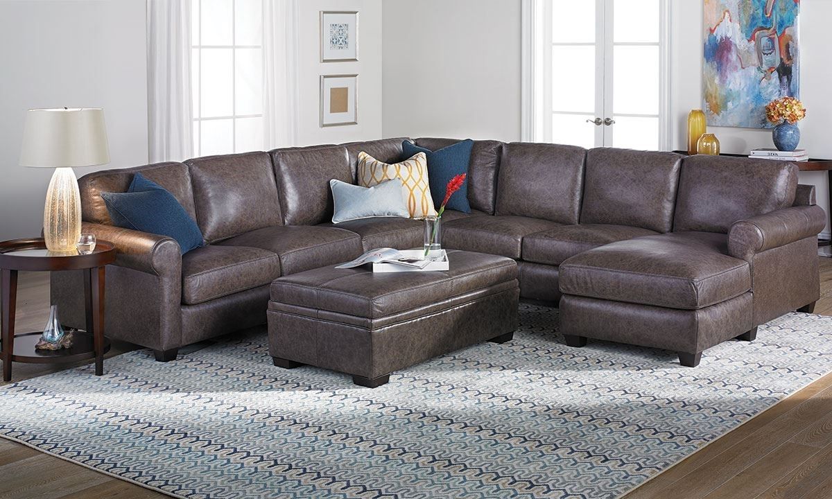Bradley Top Grain Leather & Feather Sectional Sofa | The Dump In Sectional Sofas At The Dump (View 4 of 10)