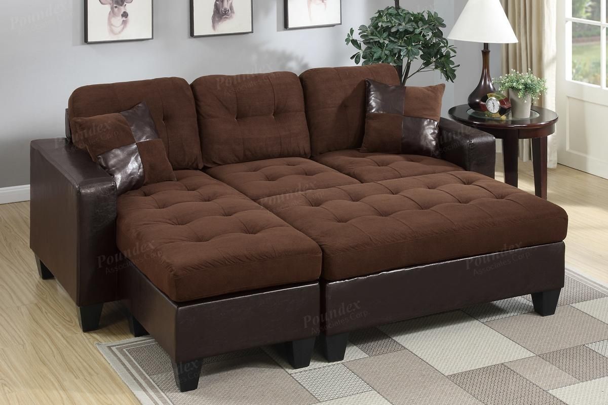 Brown Leather Sectional Sofa And Ottoman – Steal A Sofa Furniture In Sofas With Chaise And Ottoman (View 2 of 10)