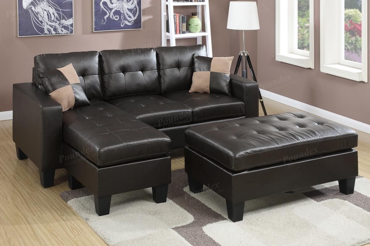 Brown Leather Sectional Sofa And Ottoman – Steal A Sofa Furniture Throughout Leather Sectional Sofas With Ottoman (Photo 1 of 10)