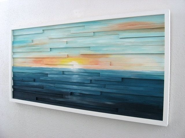 Buy A Hand Made Abstract Lanscape Painting – Wood Wall Art, Made With Regard To Abstract Nautical Wall Art (View 2 of 15)