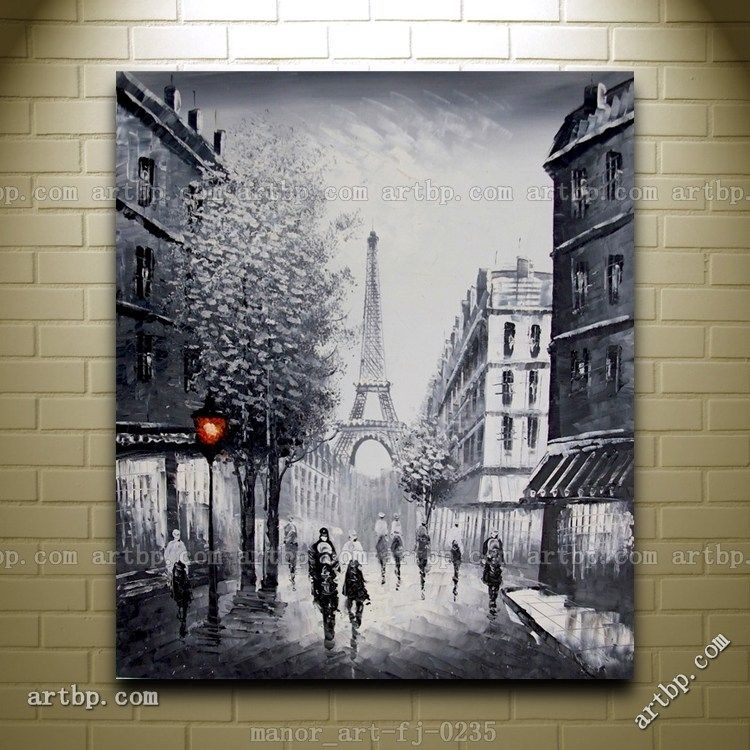 Canvas Wall Modern Art Paris Eiffel Tower Painted Oil Painting Within Eiffel Tower Canvas Wall Art (View 7 of 15)