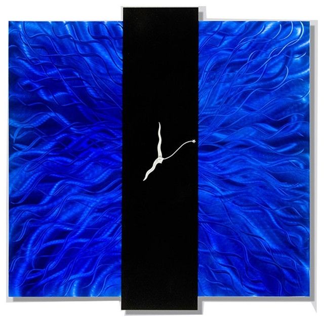 Cobalt Blue Wall Art – Tehno Art For Abstract Metal Wall Art With Clock (View 12 of 15)