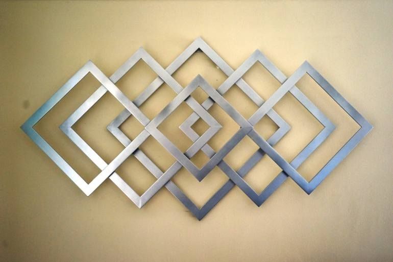 Featured Photo of 2024 Latest Abstract Geometric Metal Wall Art