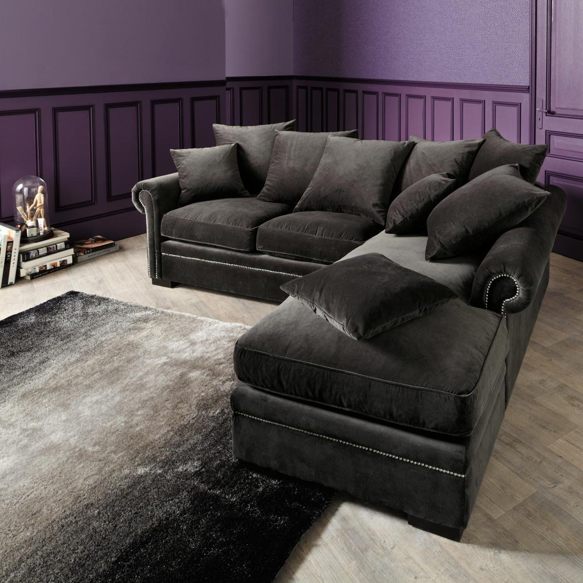 Contemporary Blue Velvet Sectional Sofa • Sectional Sofa With Regard To Velvet Sectional Sofas (Photo 1 of 10)
