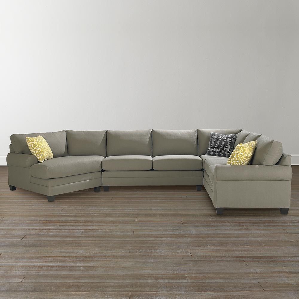 Cu.2 Left Cuddler Sectional Sofa | Bassett Home Furnishings Within Home Furniture Sectional Sofas (Photo 10 of 10)