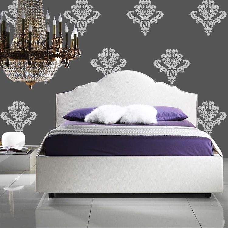 Damask Wall Accent Stickers   Damask Wallpaper   Damak Murals In Regarding Wall Accents Stickers (View 1 of 15)