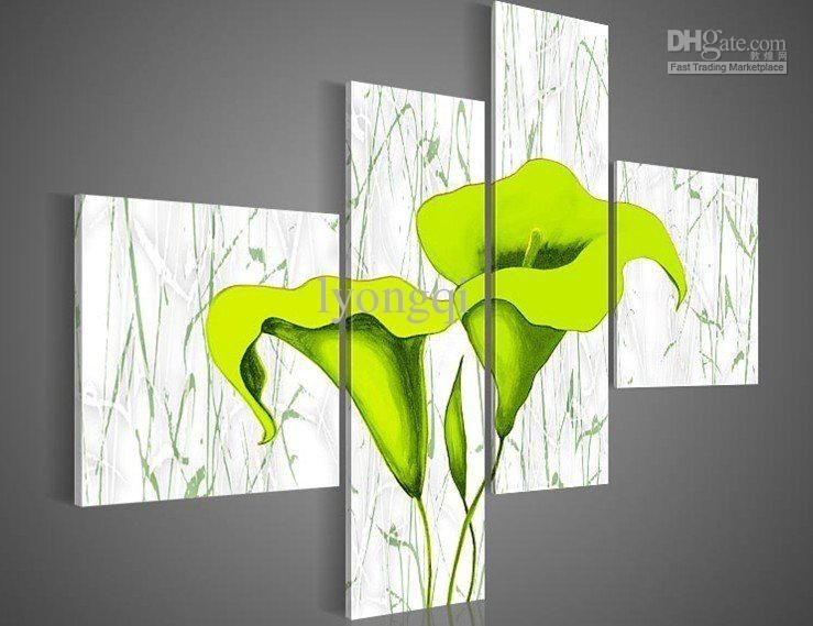 Discount Hand Painted Hi Q Modern Wall Art Home Decorative With Regard To Lime Green Abstract Wall Art (Photo 1 of 15)