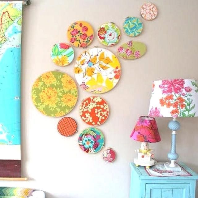 Diy Cloth Wall Art Best Fabric Decor Ideas On Walls Embroidery With Fabric Hoop Wall Art (Photo 1 of 15)
