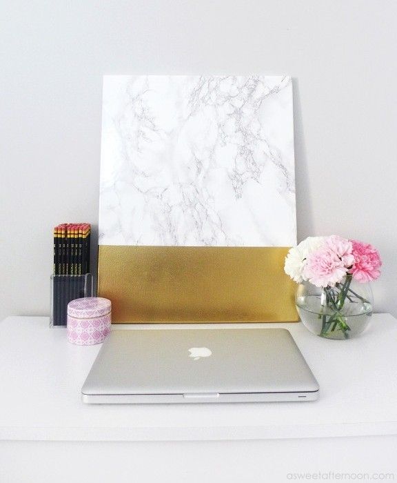 Diy Faux Marble And Gold Canvas Wall Art – Shelterness Intended For Gold Canvas Wall Art (View 15 of 15)