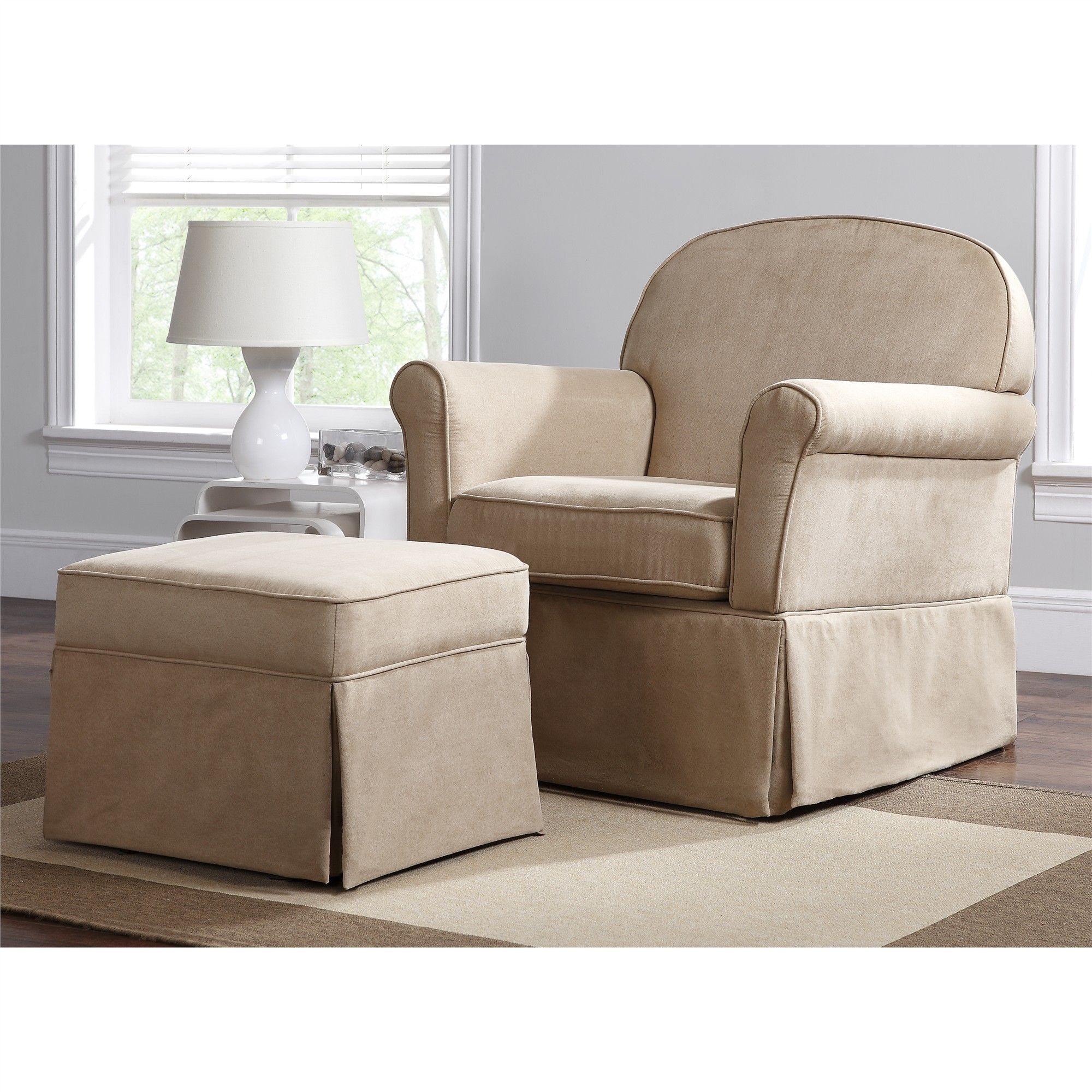 Dorel Living | Swivel Glider & Ottoman Set, Beige With Regard To Gliders With Ottoman (Photo 1 of 10)