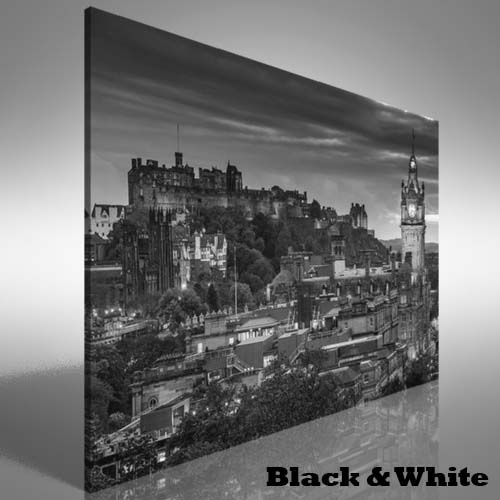 Edinburgh Castle And Cityscape At Night Canvas Print Large Picture Inside Edinburgh Canvas Prints Wall Art (View 1 of 15)