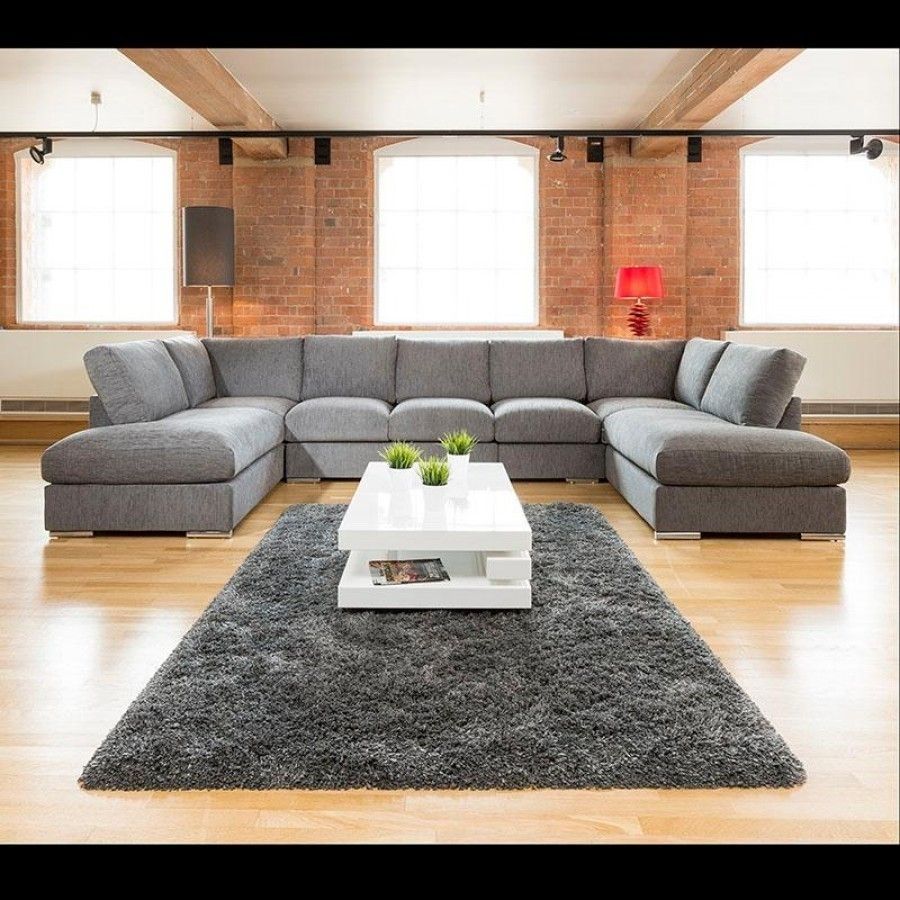 Extra Large New Sofa Set Settee Corner Group U Shape Grey 4.0 Metres Pertaining To Extra Large U Shaped Sectionals (Photo 1 of 10)