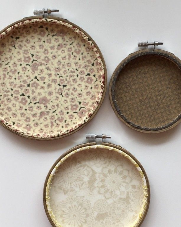 Fabric Hoop Art Set Of 3 Embroidery Hoop Art | Aftcra Intended For Fabric Hoop Wall Art (View 14 of 15)