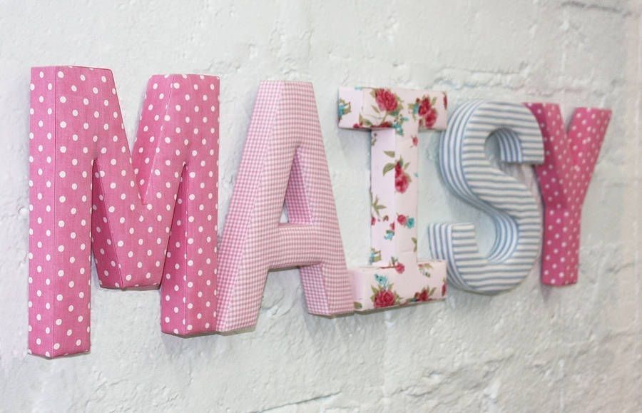 Fabric Letters From Notonthehighstreet | Παιδικό Δωμάτιο Pertaining To Fabric Name Wall Art (View 13 of 15)