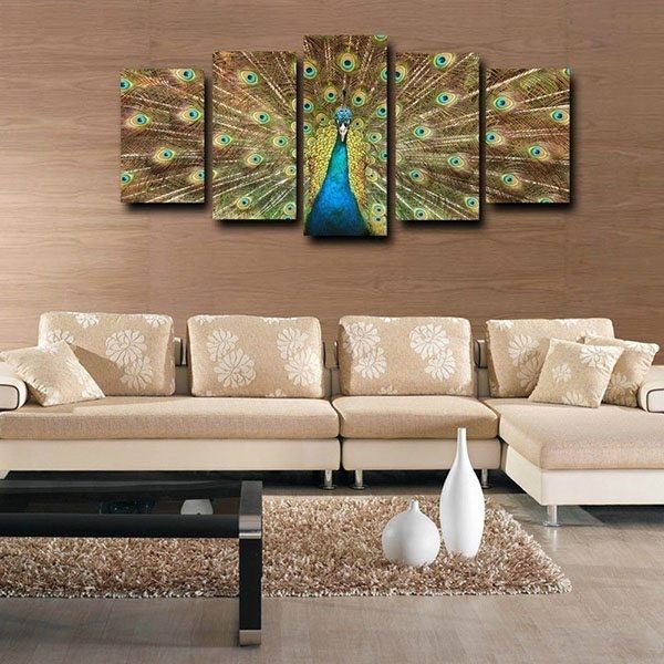 Factory Source Framed Canvas Print For Living Room Big Peacock Pertaining To Johannesburg Canvas Wall Art (Photo 8 of 15)
