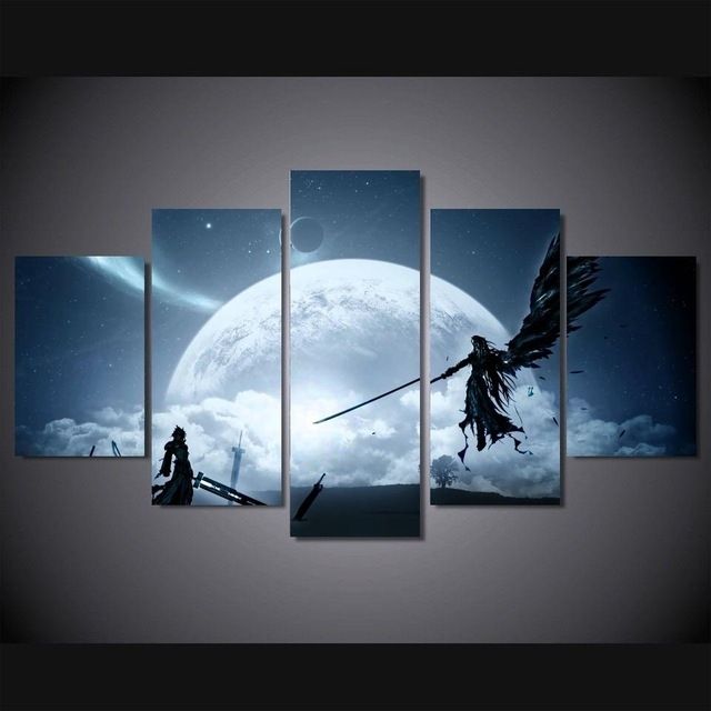 Final Fantasy 7 Hot Japan Anime Wall Art Canvas Paintings Poster 5 Within Anime Canvas Wall Art (View 4 of 15)