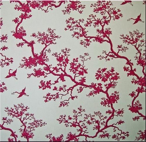 Florence Broadhurst 'the Cranes' Fabric Wall Art In Deep Red And Regarding Florence Broadhurst Fabric Wall Art (Photo 5 of 15)