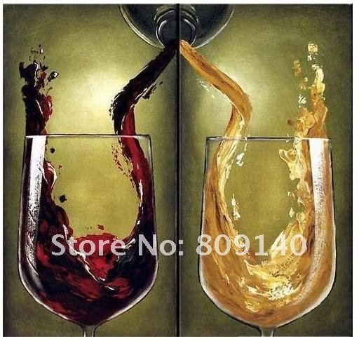 Free Shipping Abstract Red Yellow Wine Decoration Oil Painting Pertaining To Abstract Kitchen Wall Art (Photo 12 of 15)