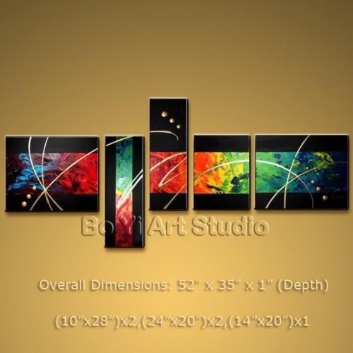 Gorgeous Colorful Abstract Modern Oil Painting Canvas Wall Art In Modern Abstract Oil Painting Wall Art (Photo 1 of 15)