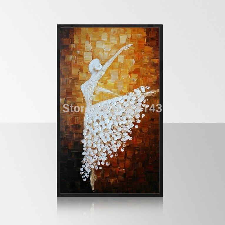 Hand Painted Abstract Canvas Painting Ballerina Oil Painting Pertaining To House Of Fraser Canvas Wall Art (Photo 3 of 15)
