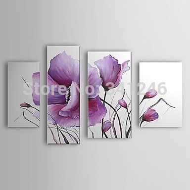 Hand Painted Modern Wall Art Picture For Living Room Home Decor Pertaining To Lilac Canvas Wall Art (Photo 1 of 15)