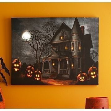 Haunted Mansion Led Canvas Art Print | Haunted Mansion, Halloween Intended For Halloween Led Canvas Wall Art (Photo 1 of 15)