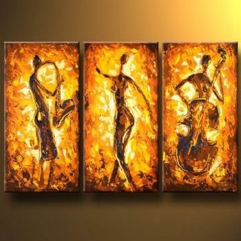 Jazzband Modern Canvas Art Wall Decor Abstract Oil Painting Wall Throughout Jazz Canvas Wall Art (View 12 of 15)