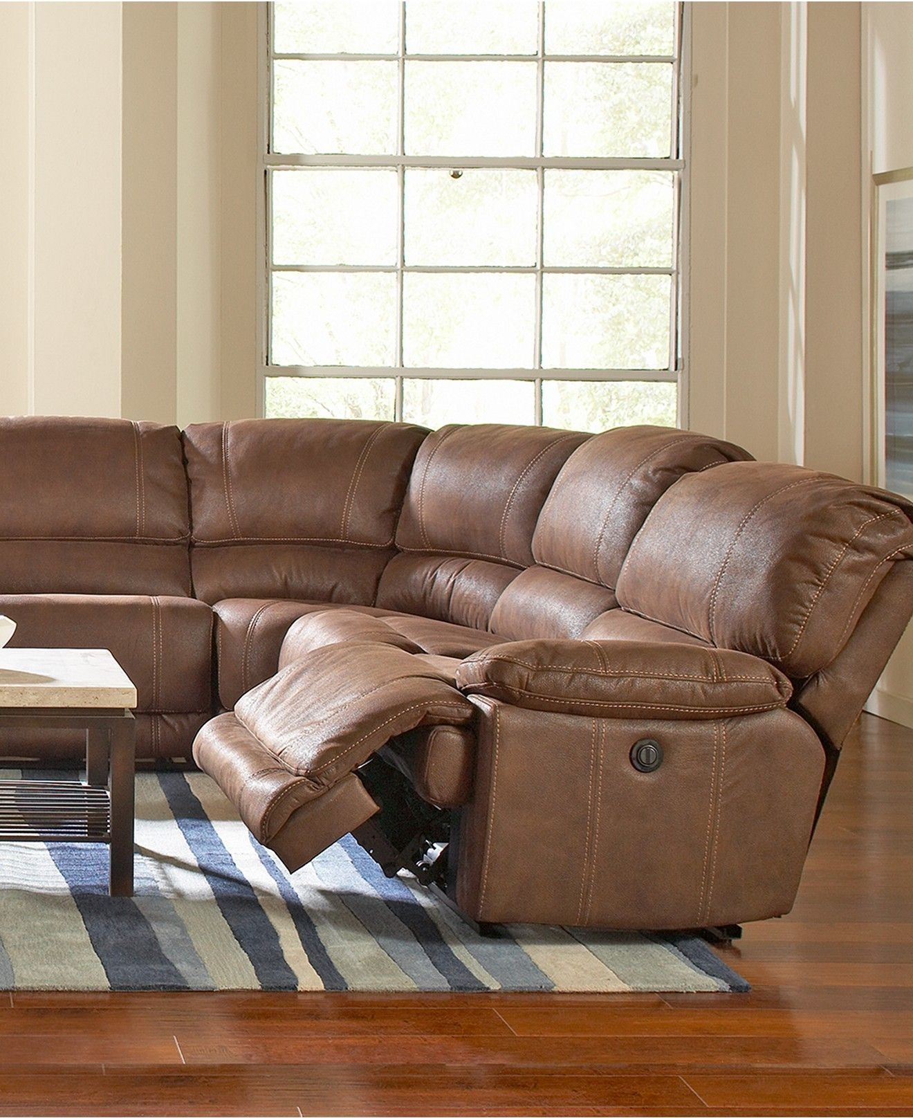 Featured Photo of 10 Inspirations Jedd Fabric Reclining Sectional Sofas