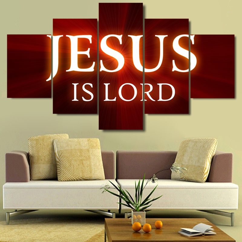 Jesus Is The Lord – Hq 5 Piece Art Canvas Print – Nova Supplies Throughout Jesus Canvas Wall Art (Photo 14 of 15)