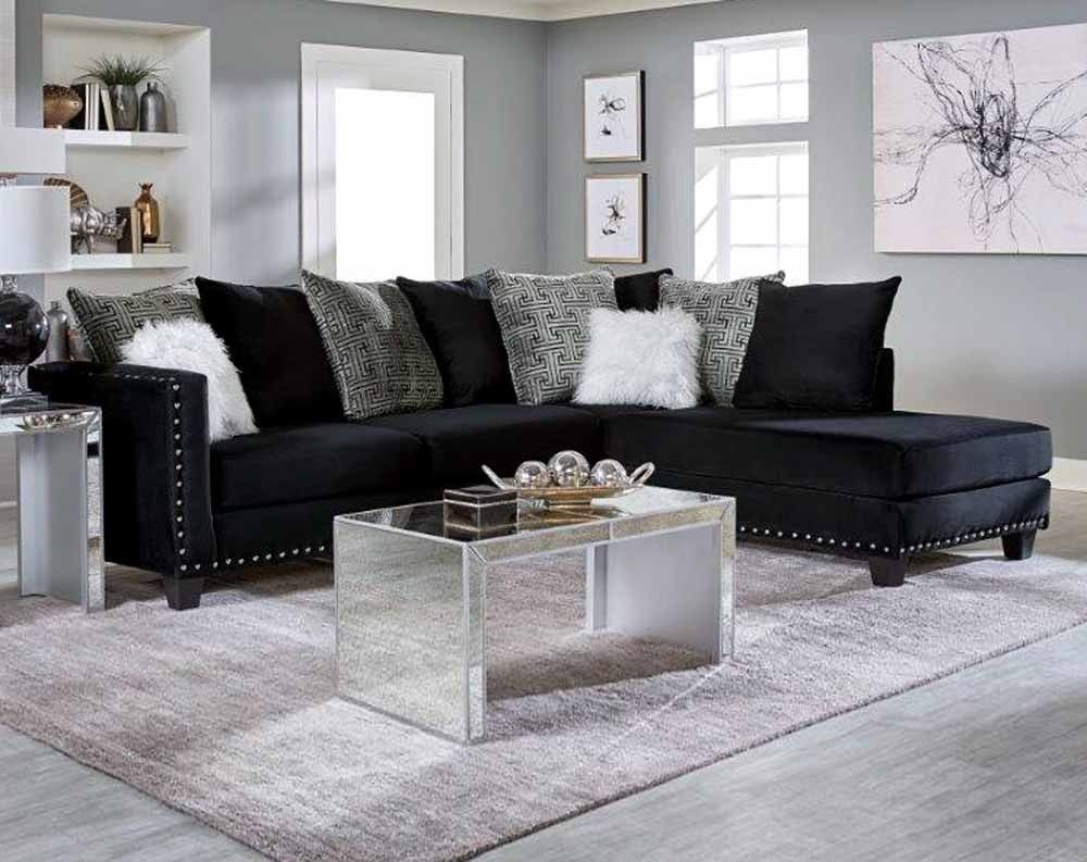 Jet Black 2 Pc. Sectional Sofa | American Freight Regarding Little Rock Ar Sectional Sofas (Photo 8 of 10)