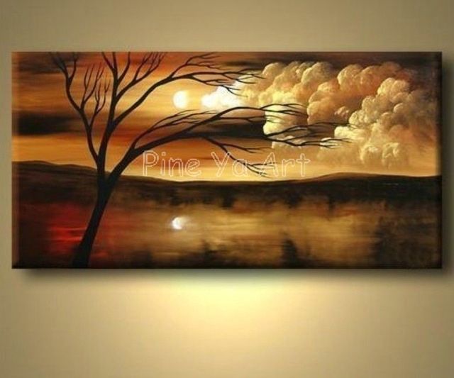 Large Abstract Modern Canvas Wall Art Decorative Handmade Nature Inside Abstract Nature Wall Art (View 1 of 15)
