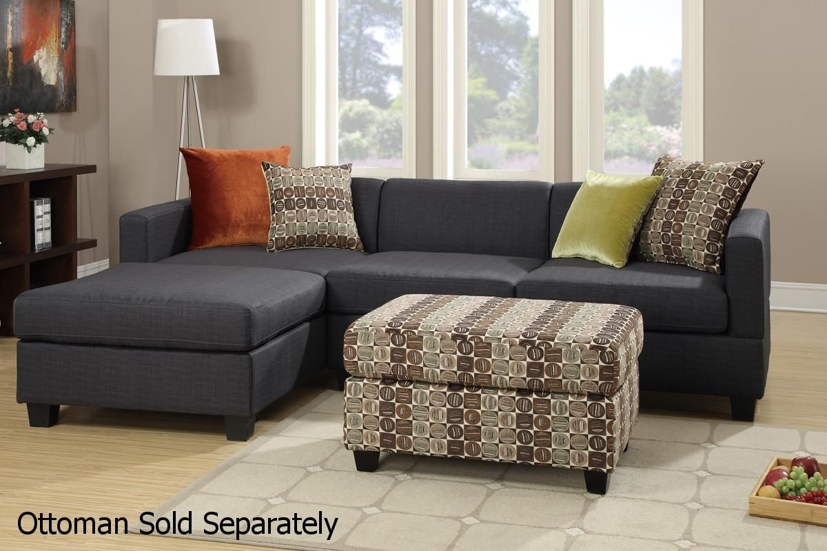 Maribel Black Fabric Sectional Sofa – Steal A Sofa Furniture Outlet For Los Angeles Sectional Sofas (Photo 6151 of 7825)