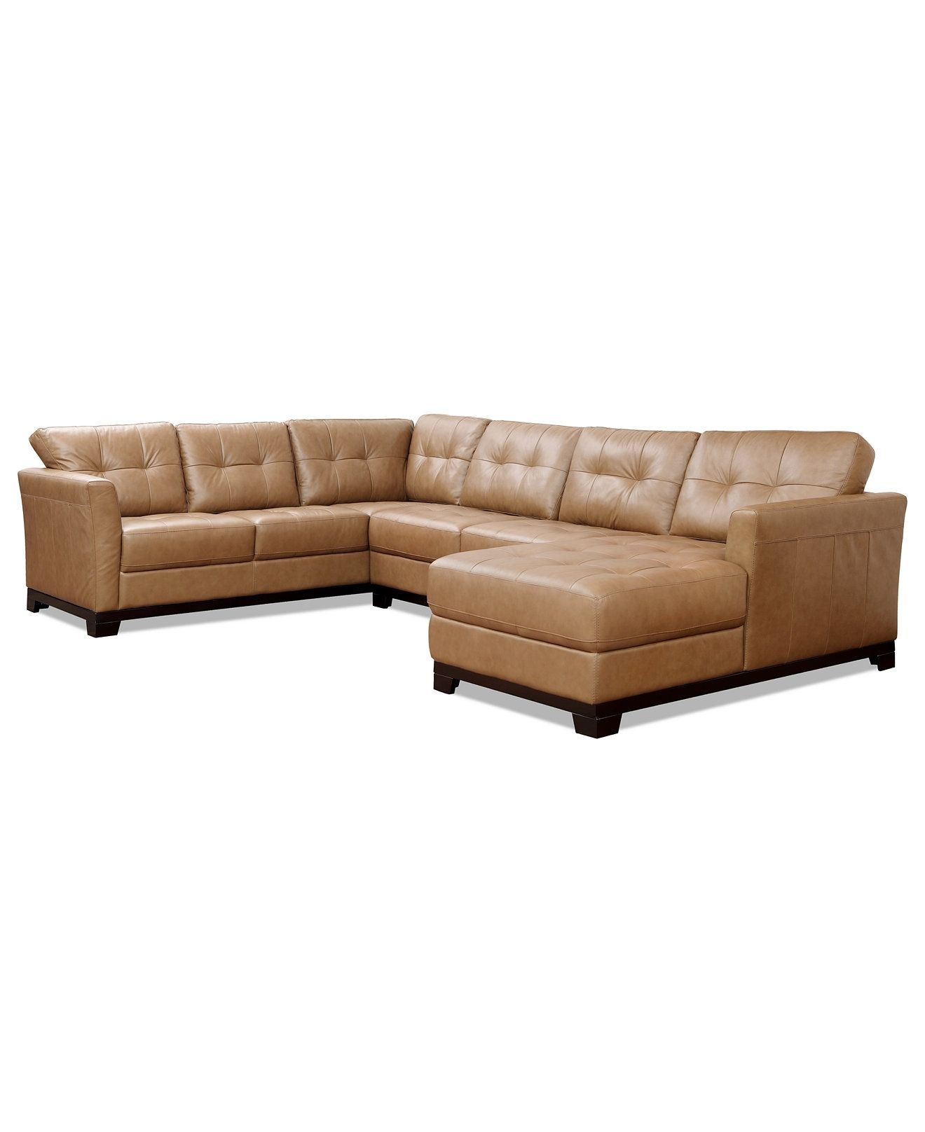 Martino Leather 3 Piece Chaise Sectional Sofa – Couches & Sofas In Macys Leather Sectional Sofas (View 1 of 10)