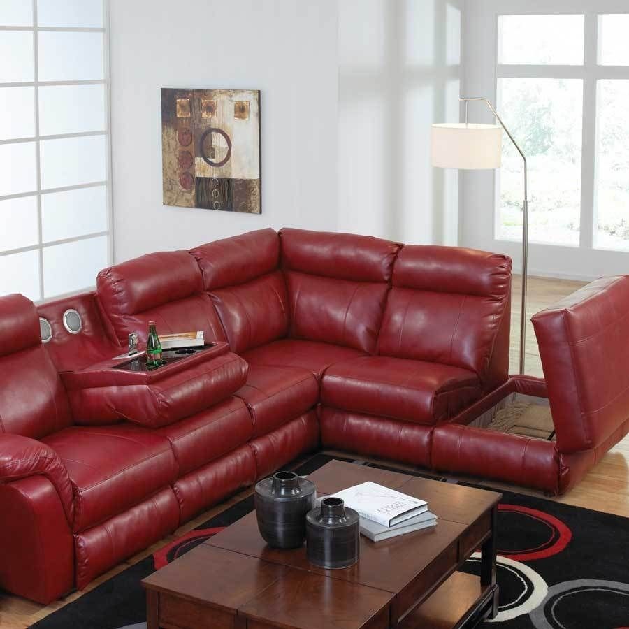 Marvelous Red Leather Sectional Sofa Clearance Gray Modern Pict Of Intended For Red Leather Sectional Sofas With Recliners (Photo 1 of 10)