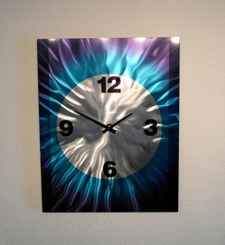 Metal Art Wall Art Decor Abstract Contemporary Modern  Wall Clock Throughout Abstract Metal Wall Art With Clock (View 3 of 15)