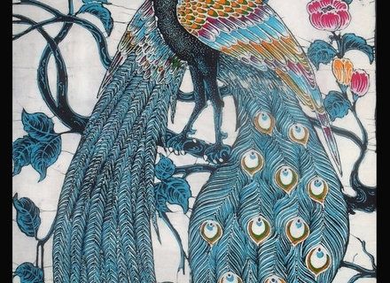 Mid Century African Warrior Batik Fabric Painting Wall Art – Super For Batik Fabric Wall Art (View 15 of 15)