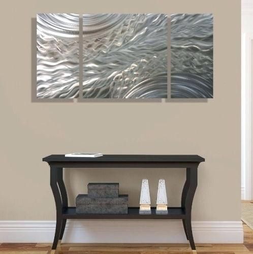 Modern Art Home Decor Silver Modern Metal Wall Art Home Decor With Regard To Etsy Wall Accents (View 13 of 15)