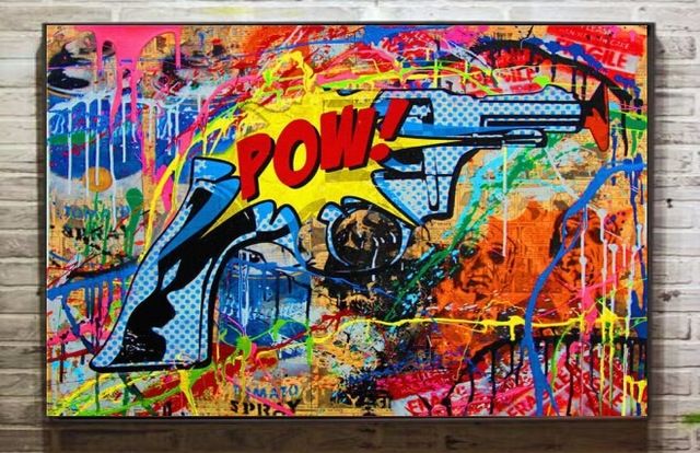 Modern Untitled Bansky Abstract Graffiti Art Oil Painting Painting Inside Abstract Graffiti Wall Art (View 8 of 15)