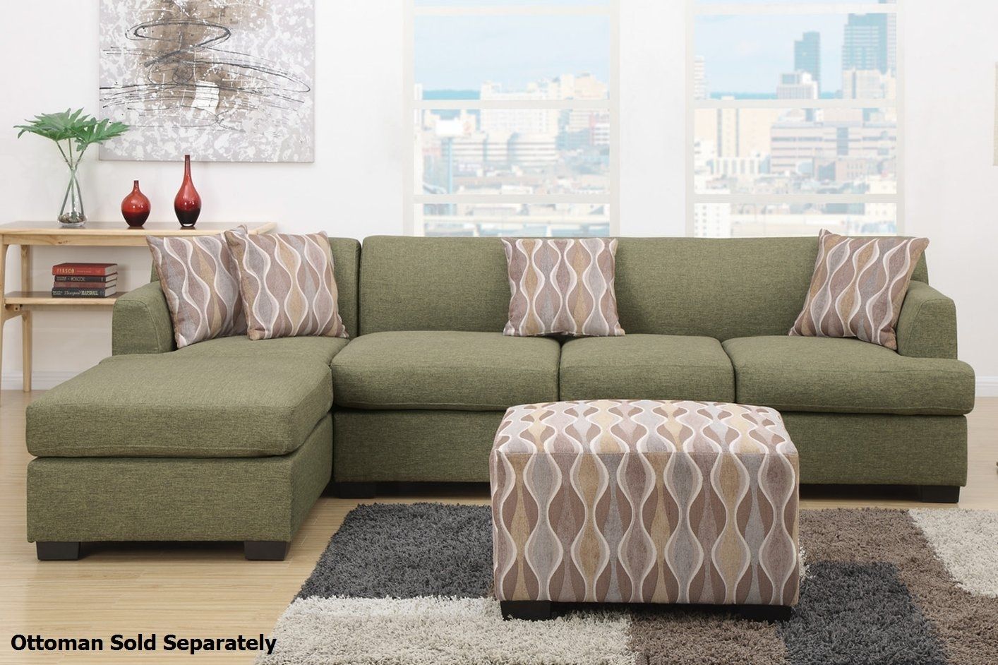 Montreal Iii Green Fabric Sectional Sofa – Steal A Sofa Furniture Within Green Sectional Sofas (Photo 4 of 10)