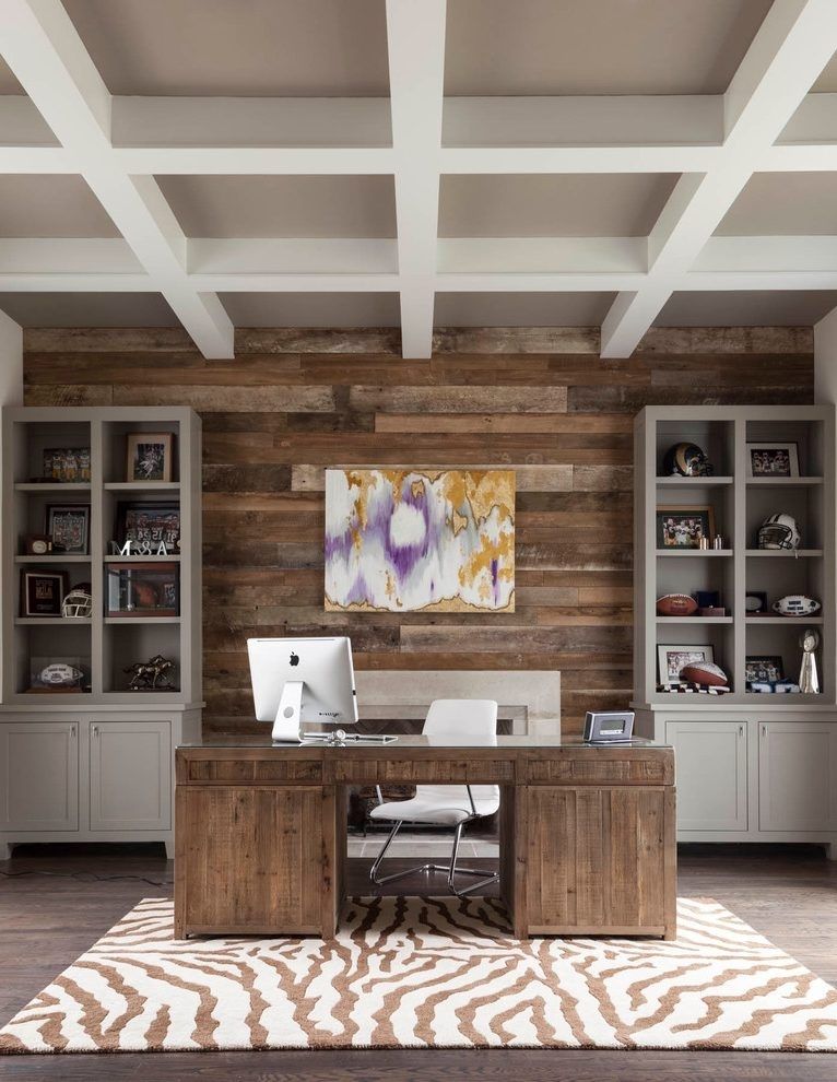 Office Accent Wall Ideas Home Office Transitional With Wall Art Within Wall Accents Cabinets (Photo 1 of 15)