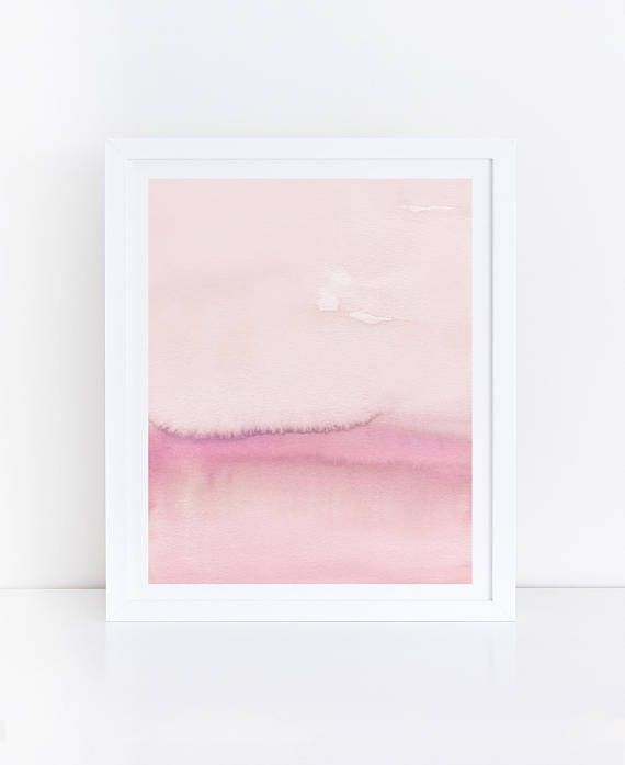 Pink Abstract Art Pink Watercolor Print Blush Print Modern Regarding Pink Abstract Wall Art (View 10 of 15)