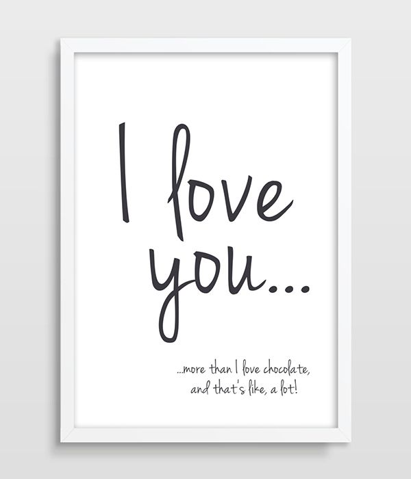 Print I Love You More Than Chocolate Funny Quote Valentines Day Intended For Canvas Wall Art Funny Quotes (View 12 of 15)